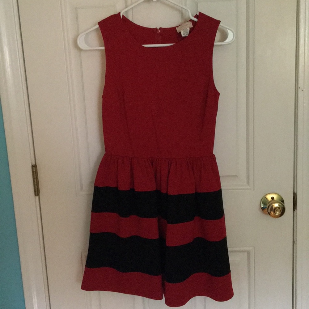 Red and black dress